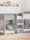 Kids Bed Bunk Single Gray for Mattress 100x200cm