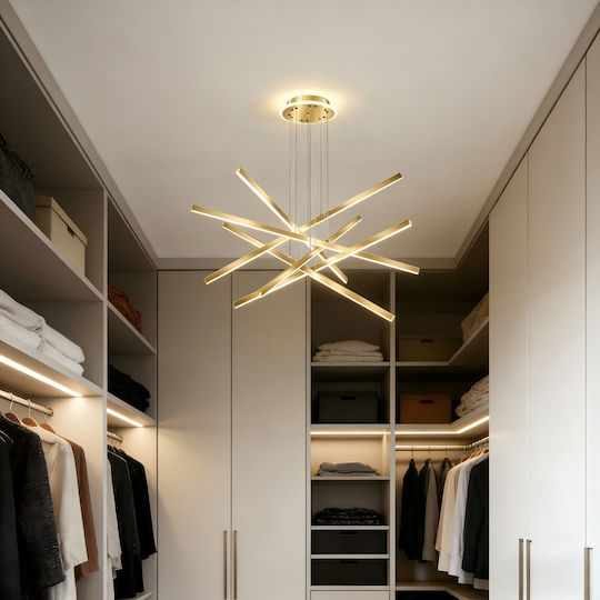 LED Κρεμαστό Φωτιστικό Χρυσό 60x60εκ. LED Κρεμαστό Φωτιστικό Χρυσό 60x60εκ.