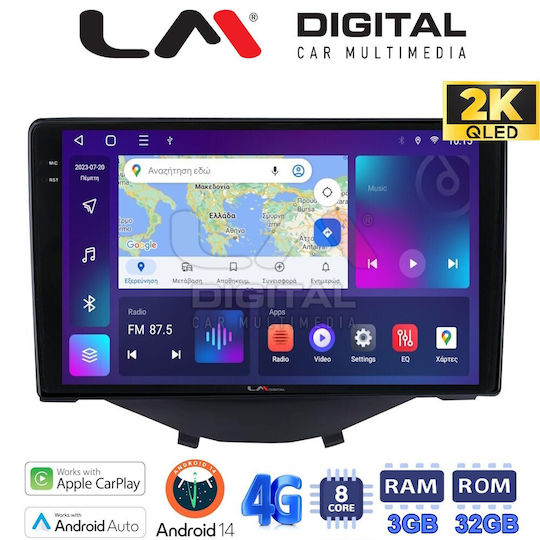 LM Digital Ηχοσύστημα Αυτοκινήτου για Peugeot 107 Toyota Aygo Citroen C1 2014 (Bluetooth/USB/WiFi/GPS/Apple-Carplay/Android-Auto)