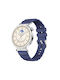 Monochrome Silicone Strap Huawei Watch GT 6 41mm GT 5 41mm GT 4 41mm Silver Buckle Blue