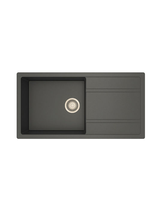 Unixton Drop-In Kitchen Sink from Liquid Granite 100x50cm Grey