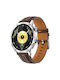 Silbernes Lederarmband Huawei Watch Gt 6 46mm Dunkelbraun