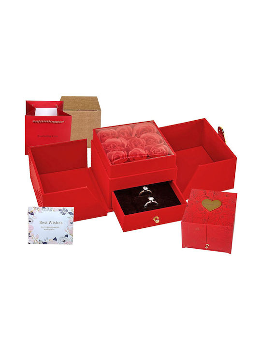 Roses Box With Opening Drawer 11.5x11.5x9cm Homie 423118