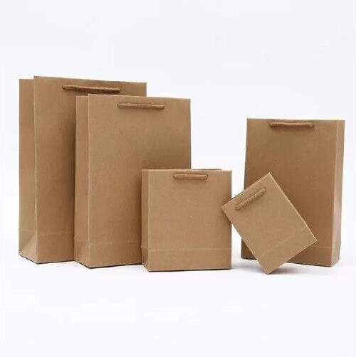 Spadi Plastiktüte für Verpackungen mit Kordel Kraft 11x14x6cm