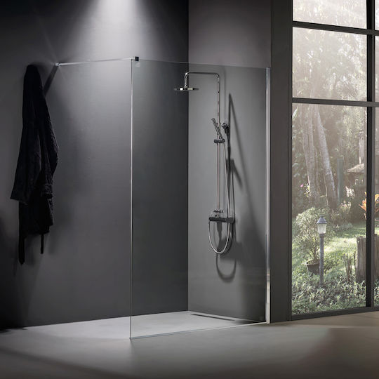 Devon Iwis Walk-in Feste Seite für Dusche 37-39x200cm Klarglas