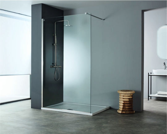 Devon Iwis Walk-in Feste Seite für Dusche 36-38x200cm Klarglas Inox