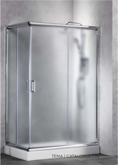 Tema Καμπίνα Ντουζιέρας με Συρόμενη Πόρτα 90x72x180cm Mat Chrome Tema Καμπίνα Ντουζιέρας με Συρόμενη Πόρτα 90x72x180cm Mat Chrome