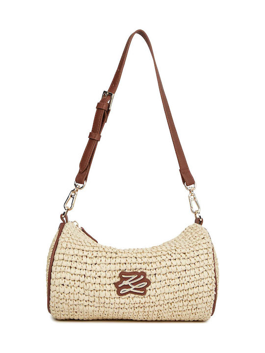 K Autograph Straw Women's Bag Shoulder Beige