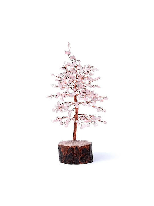 Tree Leaves Semi-Precious Stones Pink Quartz 23cm