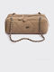 Kette Silhouette S Leder Damen Schultertasche Wildleder Beige