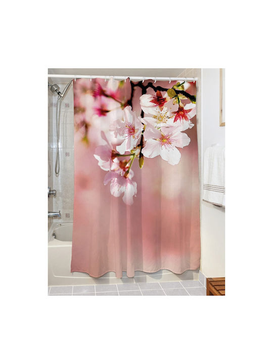 Beauty Home Fabric Shower Curtain 190x180cm Pink
