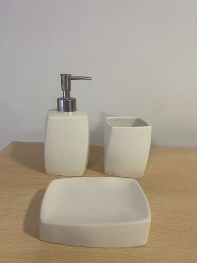 Set Accesorii Baie Plastic Alb