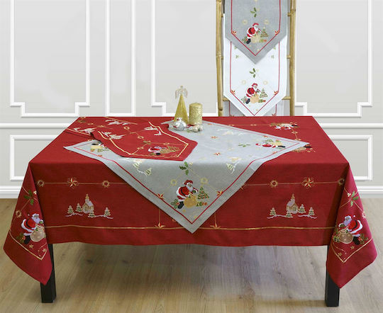 Ilis Home Коледно Покривка за маса Каре Бял Д120xШ120см.