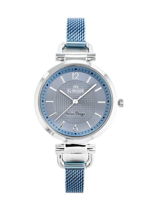 G.Rossi Women's Watch with Light Blue Metal Bracelet