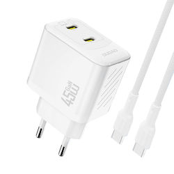 Dudao GaN с 2 USB-C порта и кабел USB-C - USB-C...
