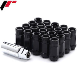 Παξιμάδια Τροχών Japan Racing Jn1 Μ12x1,5 Kωνικά 60° Ανοιχτού Tύπου Μαύρα 20 Τεμ Jn1-1215bk