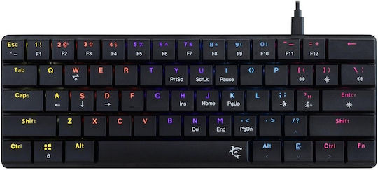White Shark GK-006111 Nagamaki Gaming Mechanische Tastatur 60% mit Benutzerdefiniertes Rot Schaltern und RGB-Beleuchtung (Englisch US) Rot