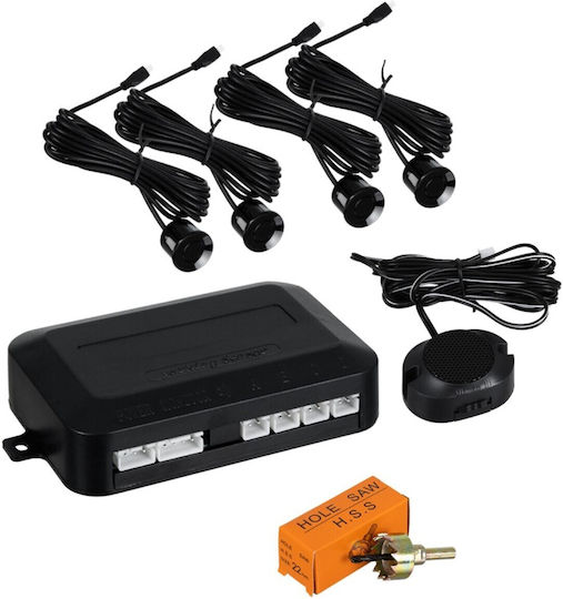 VenCore Car Parking System Back with Buzzer and 4 Sensors in Black Color
