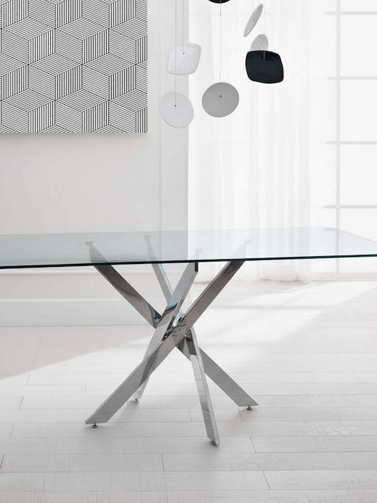 Table Dining Room with Glass Surface 120x80x75cm