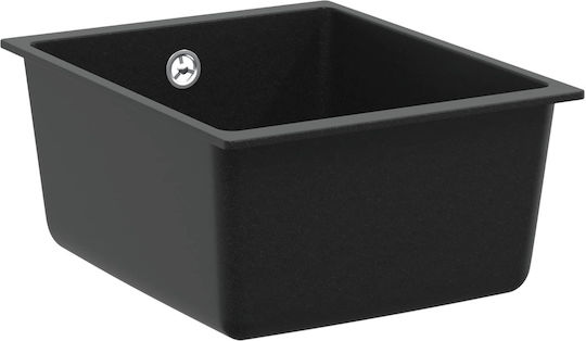 vidaXL Drop-In Chiuvetă din Granit Sintetic L37xW46cm Negru