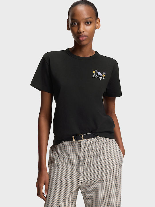 Hugo Γυναικείο T-shirt Floral Black