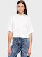Damelody Women's Crop T-shirt White