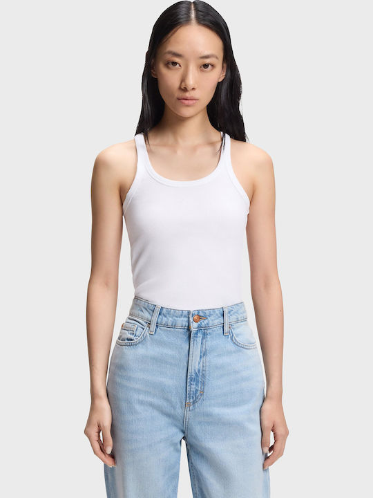 Women's Blouse Cotton Sleeveless White