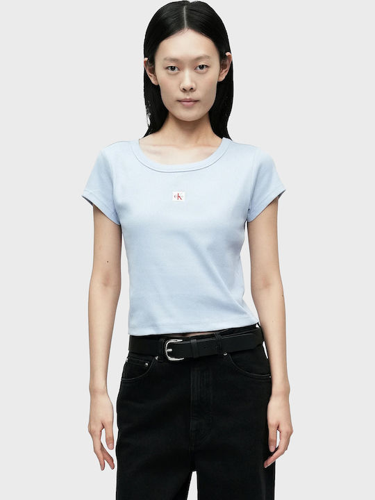 Calvin Klein Tricou Badge Albastru Calvin Klein Tricou Badge Albastru