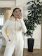 Women's Blouse Long Sleeve with Zipper Beige
