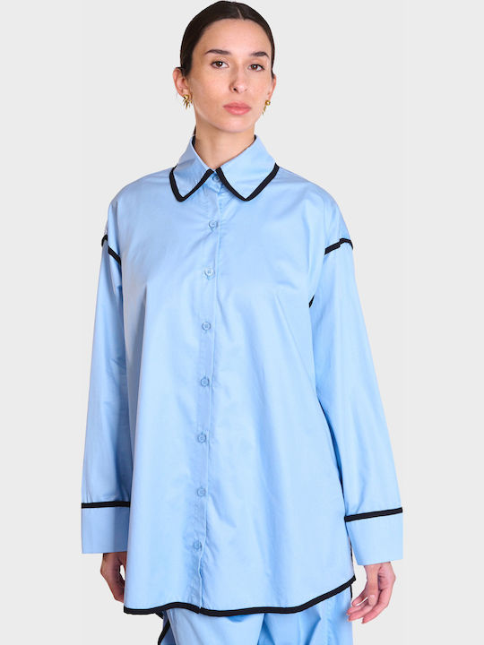 Collectiva Noir Γυναικείο Πουκάμισο Blue