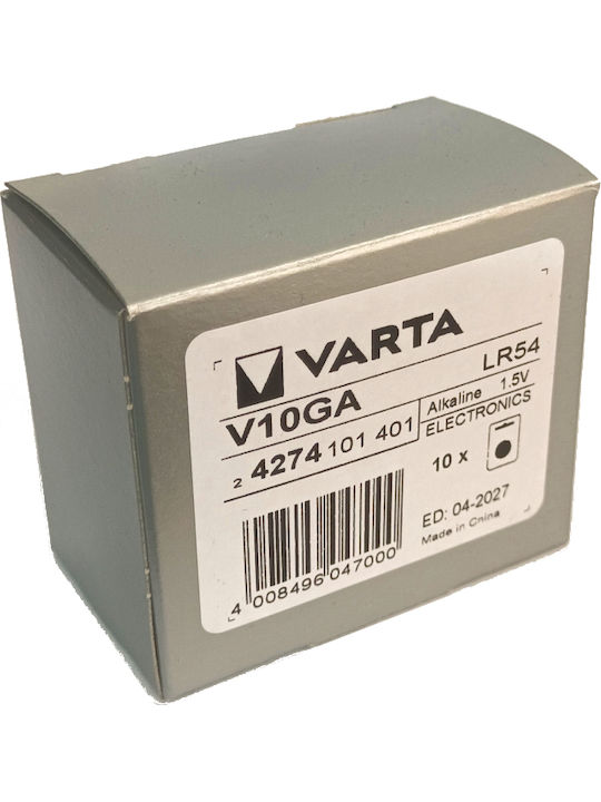Varta V10ga Baterii alcaline Baterii de ceas pentru ceasuri LR54 / CR1130 / LR1130 1.5V 10buc