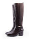 Damenstiefel mit mittlerem Absatz Braun