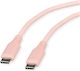 Roline USB 2.0 Kabel Typ C-C Stecker Stecker Silikon 60 W Rosa 1 m