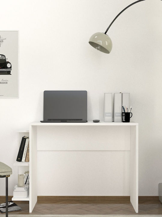 Birou Pure Whitespace Din Lemn Alb 104.5x40x73.8cm