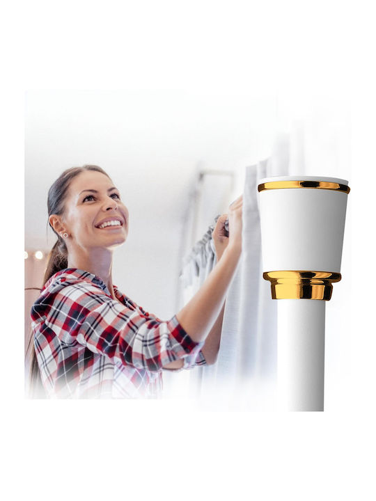 Meisenberg Pliabil Metalic Galerie pentru perdele Simplu Φ32mm 87-120buc White