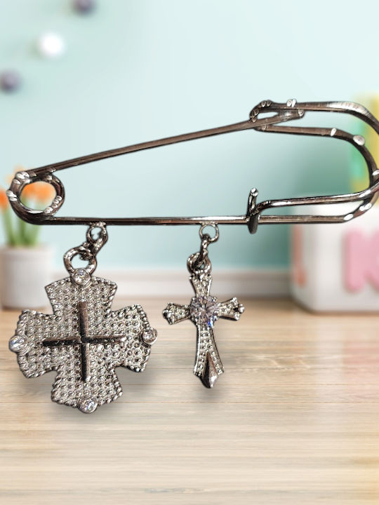 Child Safety Pin with Cross for Boy