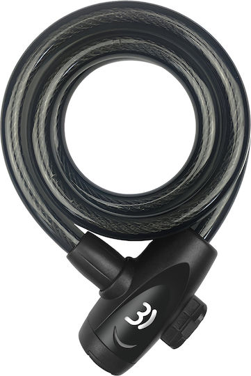 Avizar Bicycle Lock with Key Twisted Steel Cable 120cm Black