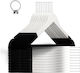 Set 100 Cârlige Anti-Furt Hotel Marginile Catifea Design Clasic Alb-Negru