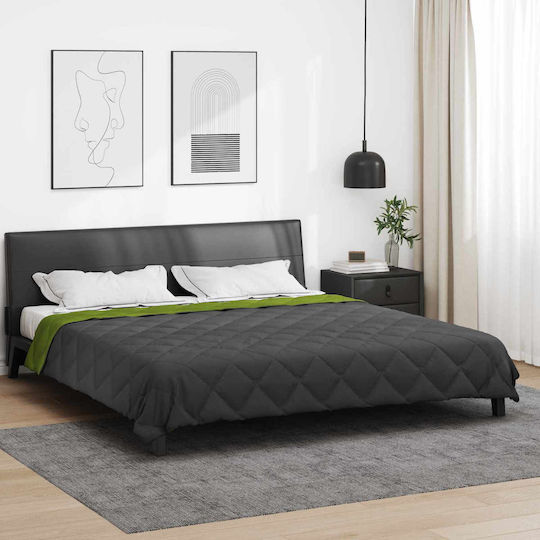 vidaXL Bettbezug Übergröße 220x260 Πράσινο Και Ανθρακί