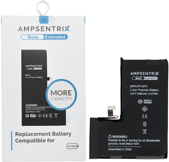 Ampsentrix Kompatible Handy-Akkus Ersatzbatterie 3480mAh für iPhone 14 Pro