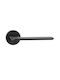 Yalis Design Lever Middle Door with Rosette Pair Matte Black