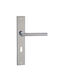 Finetto Lever Middle Door with Plate Art.080056 Pair (Center Distance 90mm) Satin