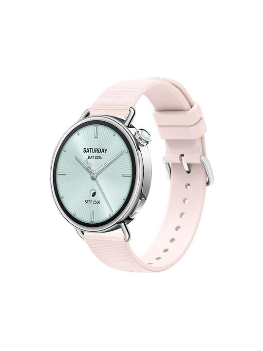Μονόχρωμο Λουράκι Ρολογιού Σιλικόνη Υφή Xiaomi Watch S4 41mm Ροζ