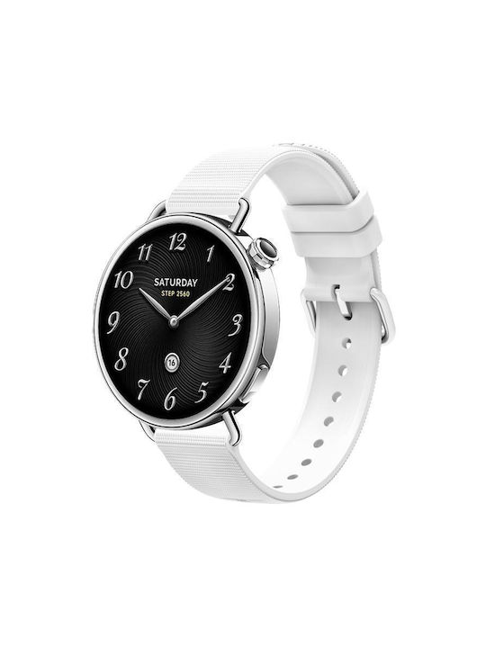 Μονόχρωμο Λουράκι Ρολογιού Σιλικόνη Υφή Xiaomi Watch S4 41mm White