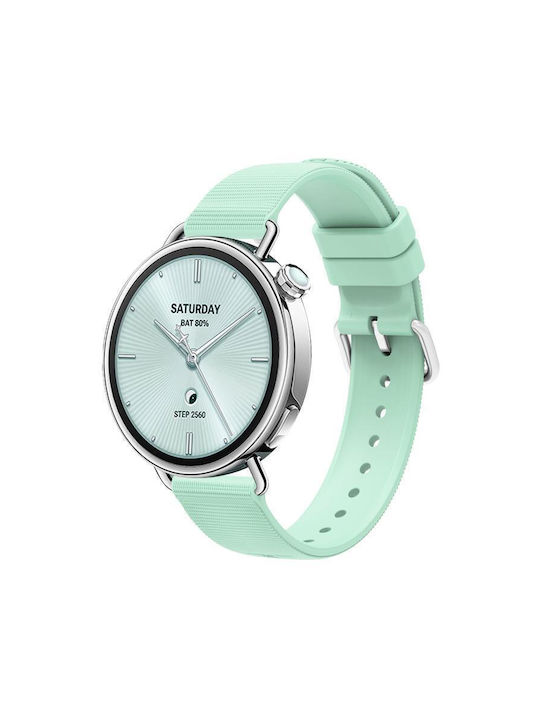 Μονόχρωμο Λουράκι Ρολογιού Σιλικόνη Υφή Xiaomi Watch S4 41mm Πράσινο Λίμνης