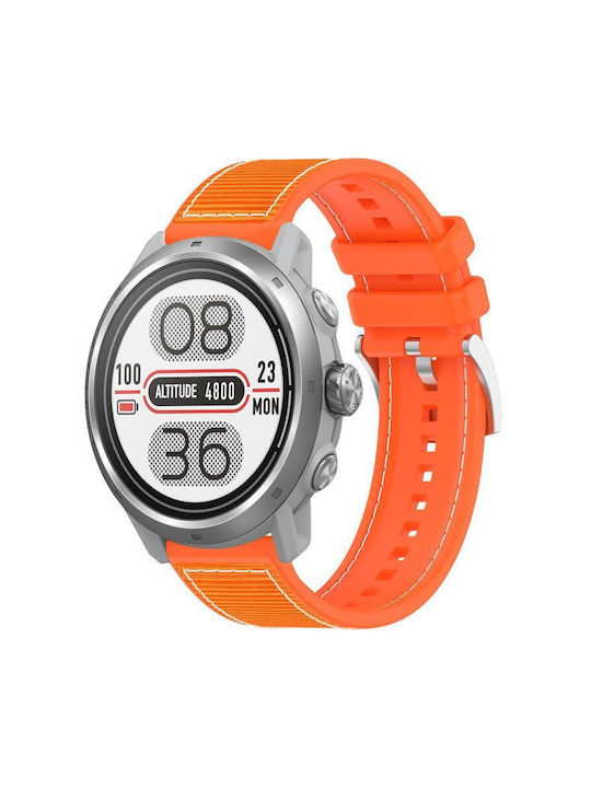 Hybrid Nylon Silicone Braided Watch Strap 20 Mm Coros Pace 2 Apex 2 42 Mm Orange