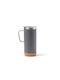Beyron Becher Metallisch mit Deckel Transparent 600ml
