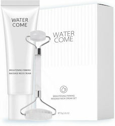 Festigung Creme Set Halsbereich + Jade Roller Water Come Alhena Kollagen Anti-Aging Organisch 75g