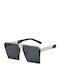 Men's Sunglasses with Silver Metal Frame and Gray Polarized Lens HC6544K