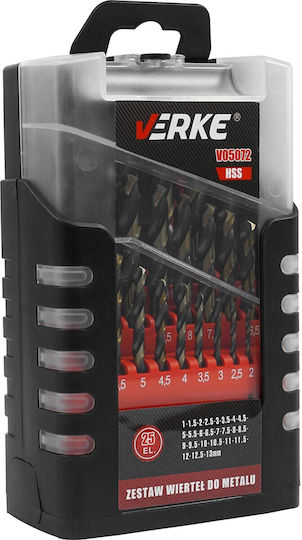 Verke Burghiu HSS pentru Metal 1.5mm / 2.5mm / 3.5mm / 4.5mm / 5.5mm / 6.5mm / 7.5mm / 8.5mm / 9.5mm / 10.5mm / 11.5mm / 12.5mm / 13mm